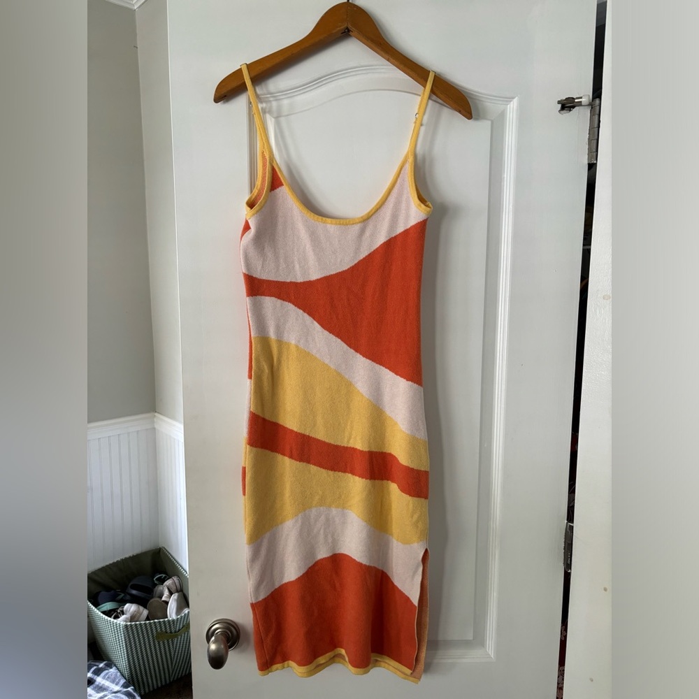 Indikah knit color block midi dress